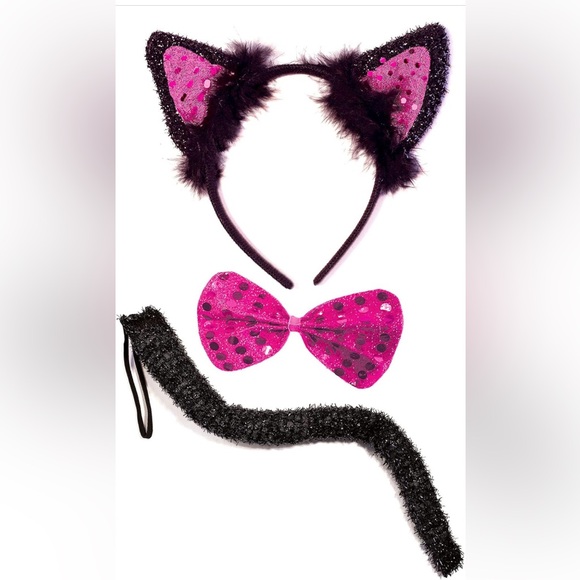 Black Cat Costume Set for Adult - Halloween, Cosplay Accessory Kit - Picture 1 of 7